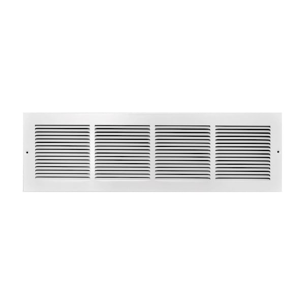 Tru Aire 6 in. H X 24 in. W 1-Way Powder Coat White Steel Floor Baseboard Register C123RW 24X6 - main
